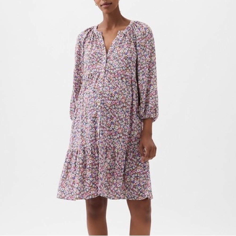 GAP MATERNITY Floral Mini Dress with Pink & White Ditsy Print SIZE XXS: